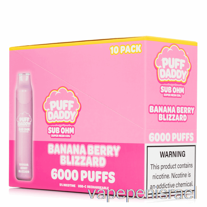 חד פעמי Vape Israel [10 חבילות] Puff Daddy 6000 חד פעמי